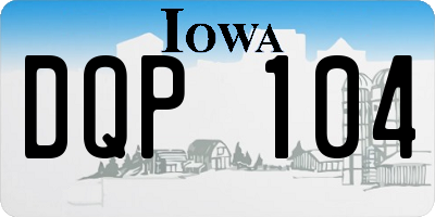 IA license plate DQP104