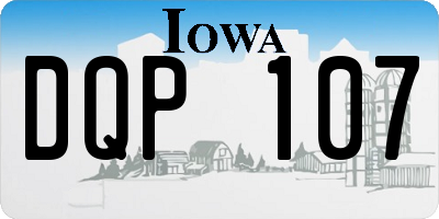 IA license plate DQP107