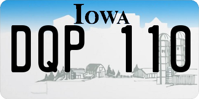 IA license plate DQP110