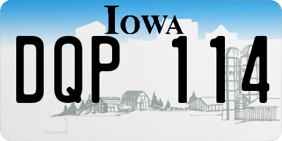 IA license plate DQP114