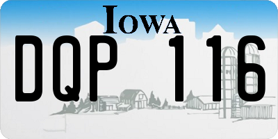 IA license plate DQP116