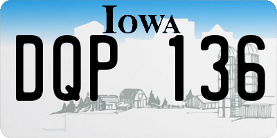 IA license plate DQP136