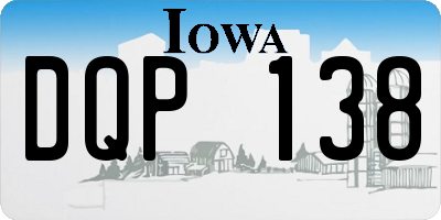 IA license plate DQP138