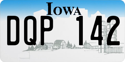 IA license plate DQP142