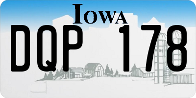 IA license plate DQP178