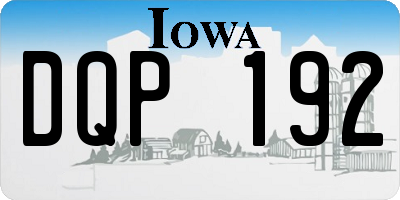 IA license plate DQP192