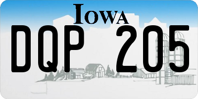 IA license plate DQP205