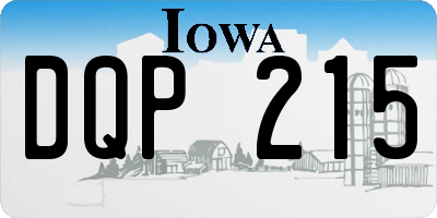 IA license plate DQP215