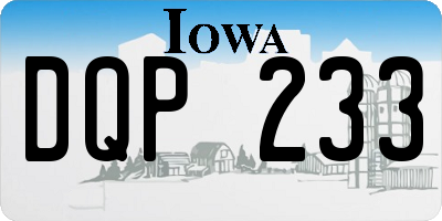 IA license plate DQP233