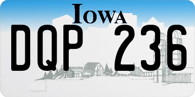 IA license plate DQP236