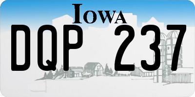 IA license plate DQP237