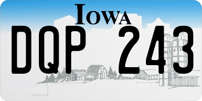 IA license plate DQP243
