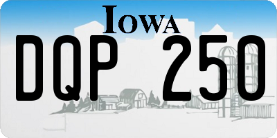 IA license plate DQP250