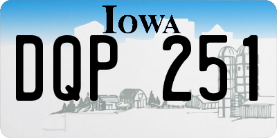 IA license plate DQP251