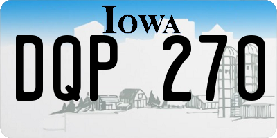 IA license plate DQP270