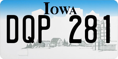 IA license plate DQP281