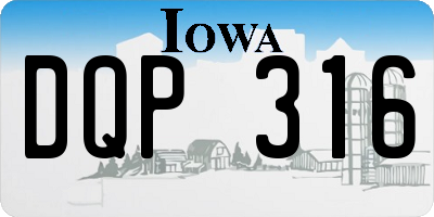 IA license plate DQP316