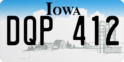 IA license plate DQP412