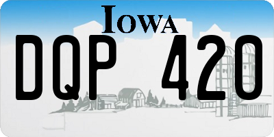 IA license plate DQP420