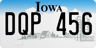 IA license plate DQP456