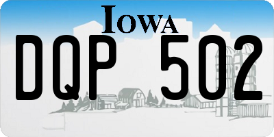 IA license plate DQP502