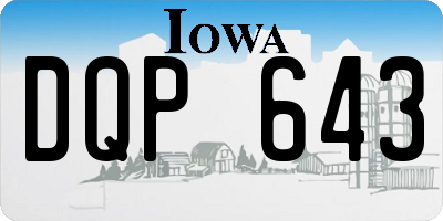 IA license plate DQP643