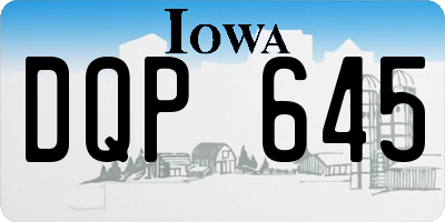 IA license plate DQP645