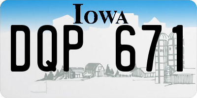 IA license plate DQP671
