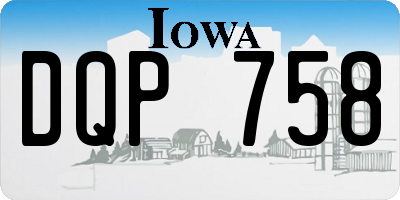 IA license plate DQP758