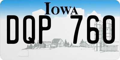 IA license plate DQP760