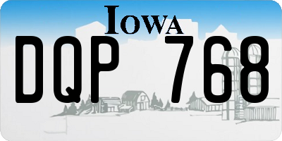 IA license plate DQP768