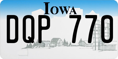 IA license plate DQP770