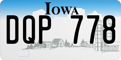 IA license plate DQP778