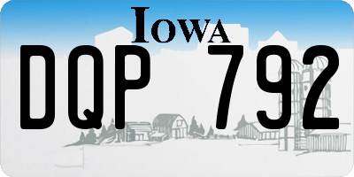 IA license plate DQP792