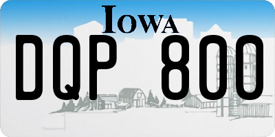 IA license plate DQP800