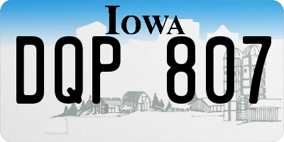 IA license plate DQP807