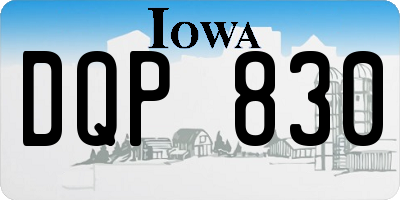 IA license plate DQP830