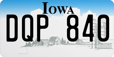 IA license plate DQP840