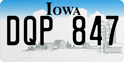IA license plate DQP847