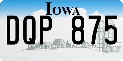 IA license plate DQP875
