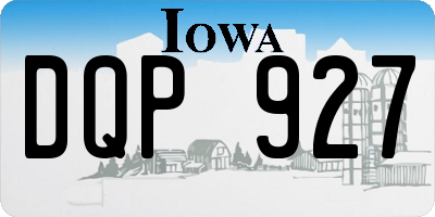 IA license plate DQP927