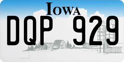 IA license plate DQP929