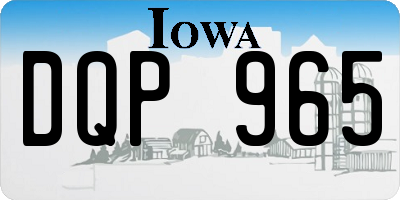 IA license plate DQP965