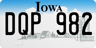 IA license plate DQP982
