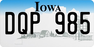 IA license plate DQP985