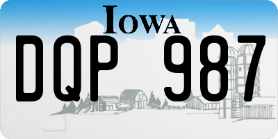 IA license plate DQP987