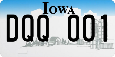 IA license plate DQQ001