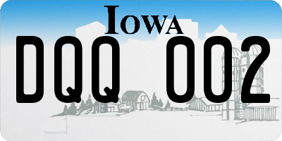 IA license plate DQQ002