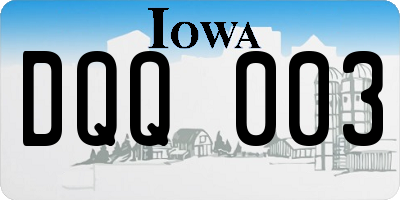 IA license plate DQQ003