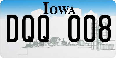 IA license plate DQQ008
